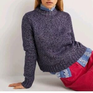 Boden sparkle crew neck fluffy Knit Sweater jumper purple